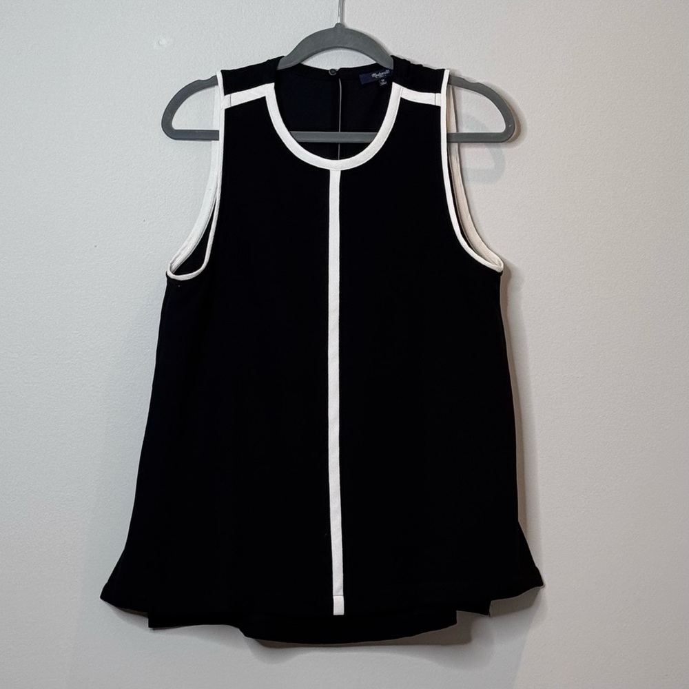 Madewell Black and White Boxy Sleeveless Tank Top